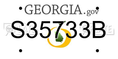 S35733B Georgia License Plate