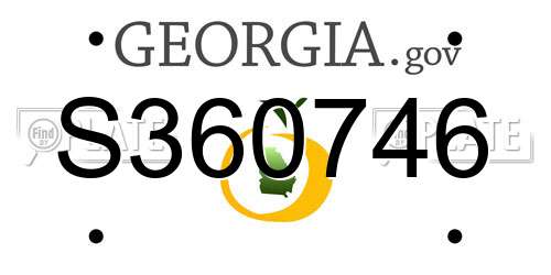 S360746 Georgia License Plate