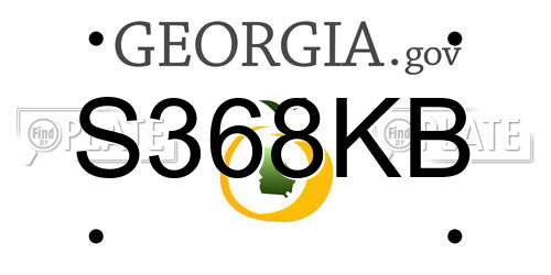 S368KB Georgia License Plate