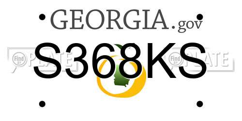 S368KS Georgia License Plate