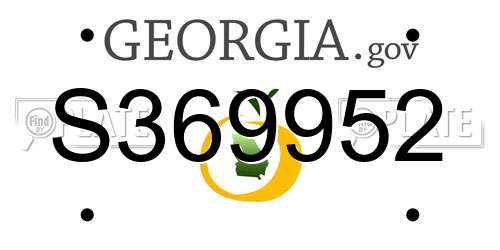S369952 Georgia License Plate