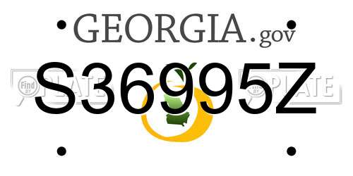 S36995Z Georgia License Plate