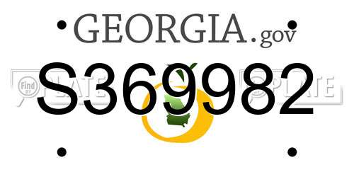 S369982 Georgia License Plate
