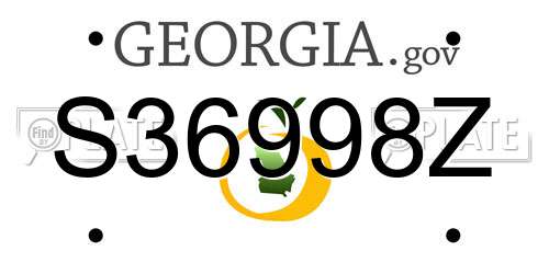 S36998Z Georgia License Plate
