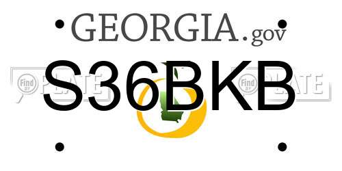 S36BKB Georgia License Plate