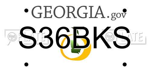 S36BKS Georgia License Plate