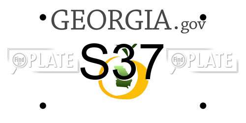 S37 Georgia License Plate