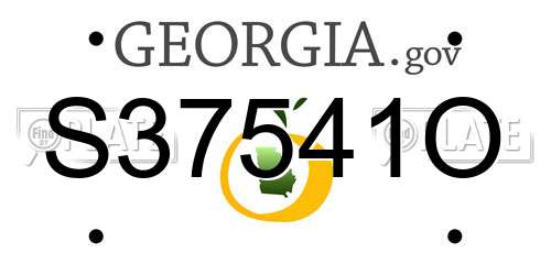 S37541O Georgia License Plate