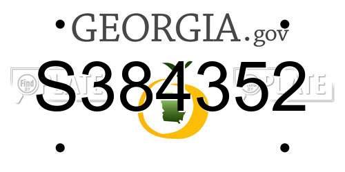 S384352 Georgia License Plate