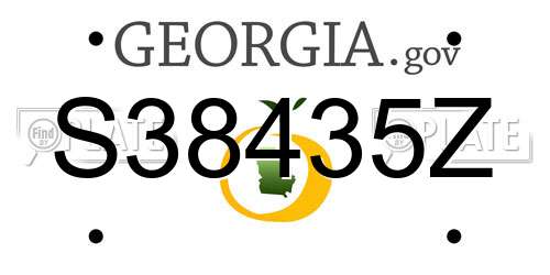 S38435Z Georgia License Plate