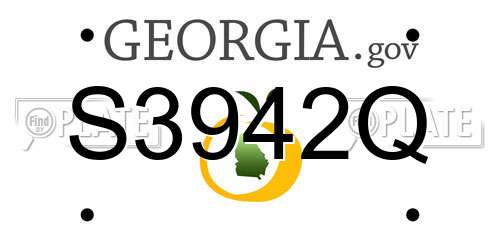 S3942Q Georgia License Plate