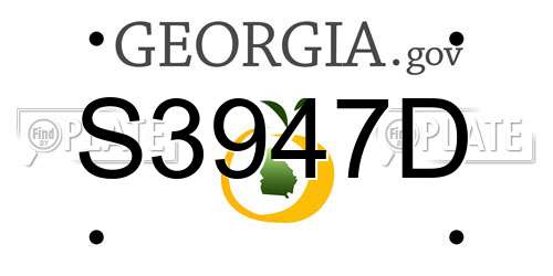 S3947D Georgia License Plate