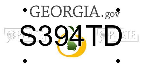 S394TD Georgia License Plate
