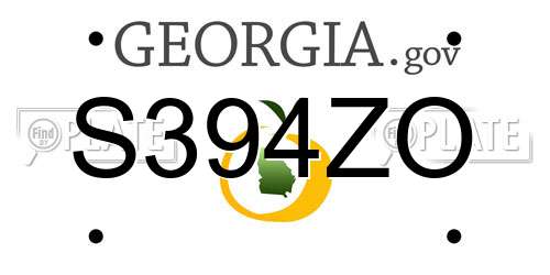 S394ZO Georgia License Plate