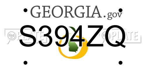 S394ZQ Georgia License Plate