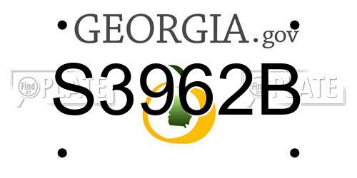 S3962B Georgia License Plate