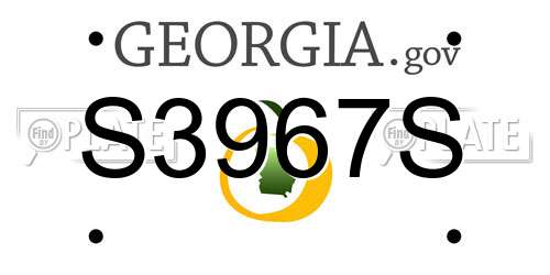 S3967S Georgia License Plate