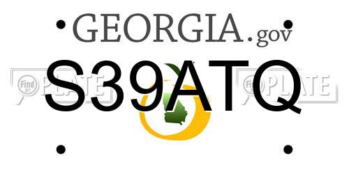 S39ATQ Georgia License Plate