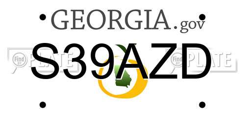 S39AZD Georgia License Plate