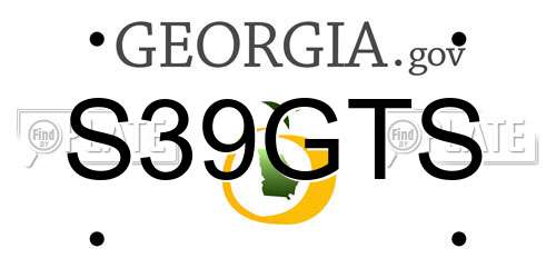 S39GTS Georgia License Plate