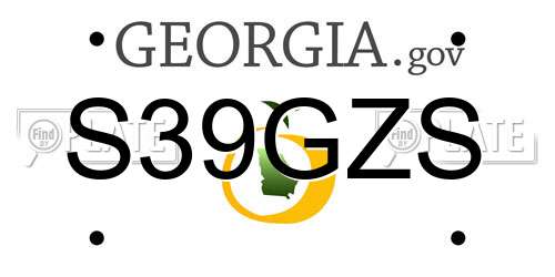 S39GZS Georgia License Plate