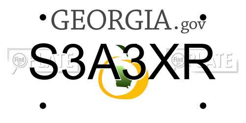 S3A3XR Georgia License Plate
