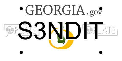 S3NDIT Georgia License Plate