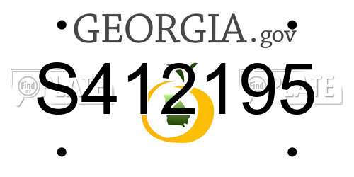 S412195 Georgia License Plate