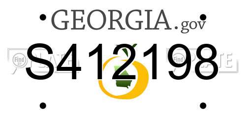 S412198 Georgia License Plate
