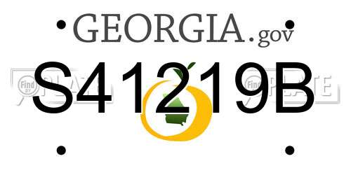 S41219B Georgia License Plate