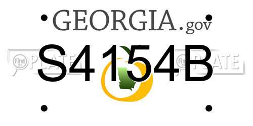 S4154B Georgia License Plate