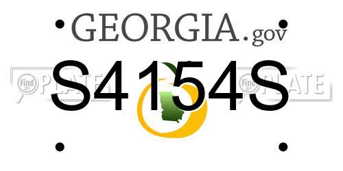 S4154S Georgia License Plate