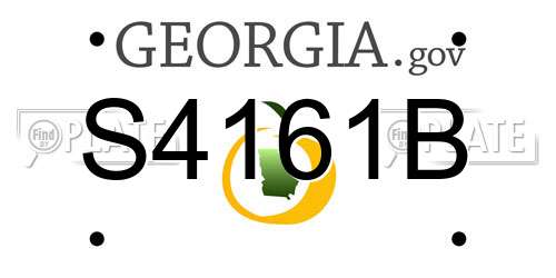 S4161B Georgia License Plate