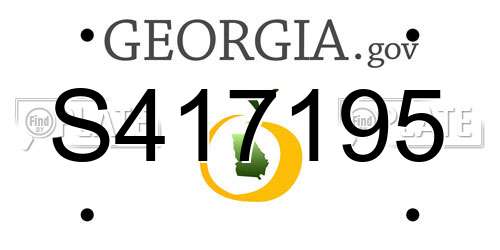 S417195 Georgia License Plate