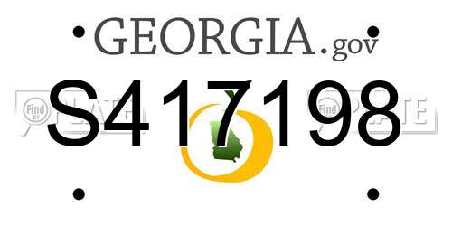 S417198 Georgia License Plate