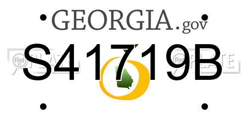S41719B Georgia License Plate