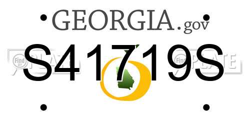S41719S Georgia License Plate