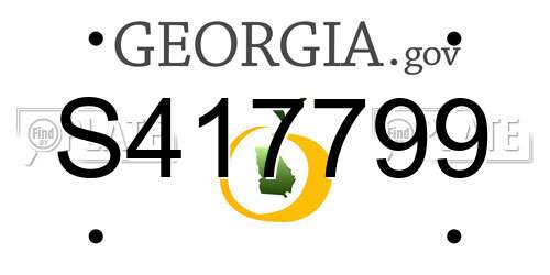 S417799 Georgia License Plate