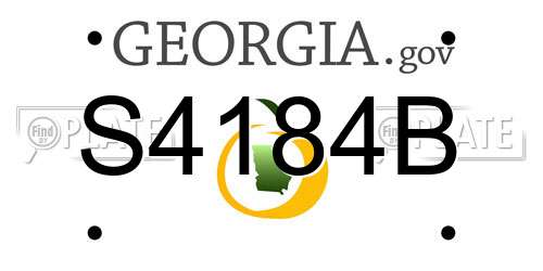 S4184B Georgia License Plate