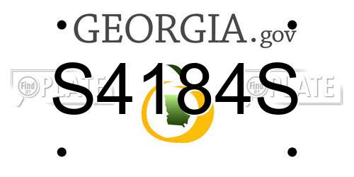 S4184S Georgia License Plate