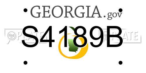 S4189B Georgia License Plate
