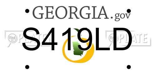 S419LD Georgia License Plate