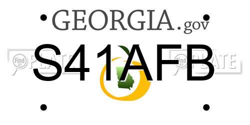 S41AFB Georgia License Plate