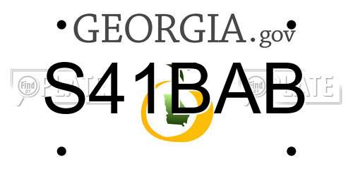 S41BAB Georgia License Plate