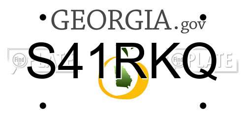 S41RKQ Georgia License Plate
