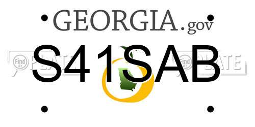 S41SAB Georgia License Plate