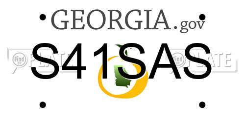 S41SAS Georgia License Plate