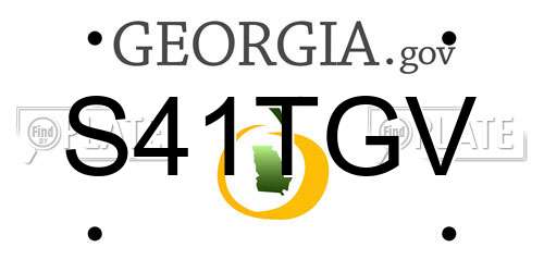 S41TGV Georgia License Plate