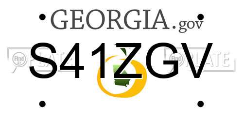 S41ZGV Georgia License Plate