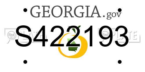 S422193 Georgia License Plate
